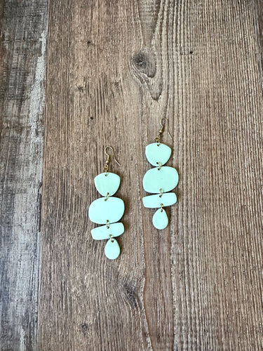 Sky blue geometric dangles