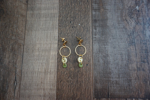 Pistachio green and fern green ombré dangles