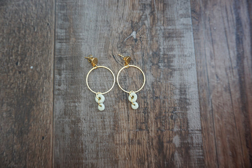 Pistachio green tiered dangles