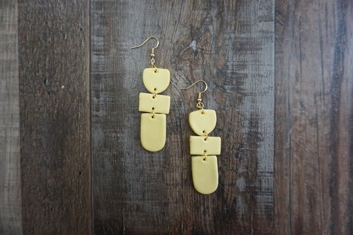 Banana yellow geometric earrings