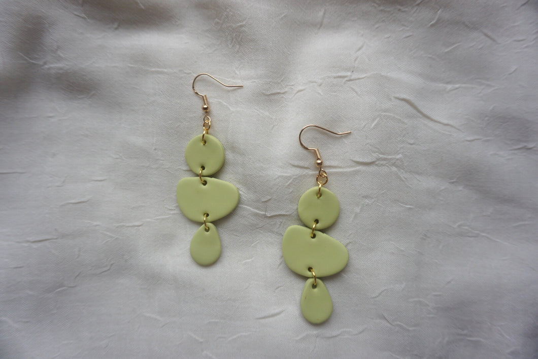 Lime green tiered dangles