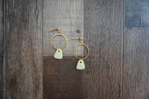Pistachio green bell earrings