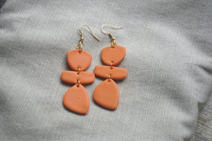 Rust orange geometric earrings