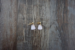 Baby pink bell earrings