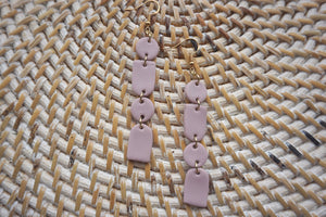 Pale pink geometric earrings