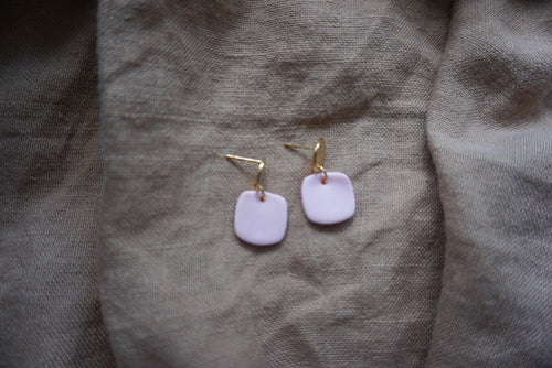 Lavender square earrings