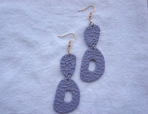 Purple geometric stone print earrings