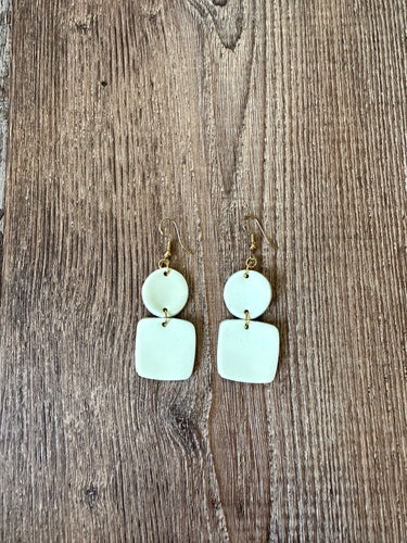 Sky blue circles and squares earrings