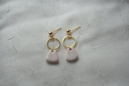 Pale pink bell earrings