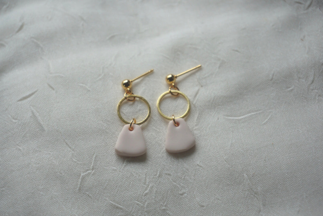 Pale pink bell earrings