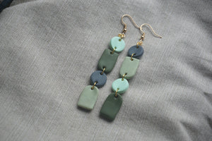 Shades of green and blue earrings