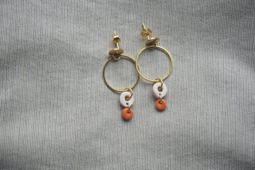 Orange and pink dual-tiered dangles