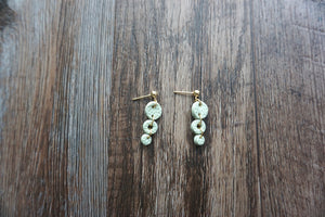 Pistachio green triple-tiered circle earrings