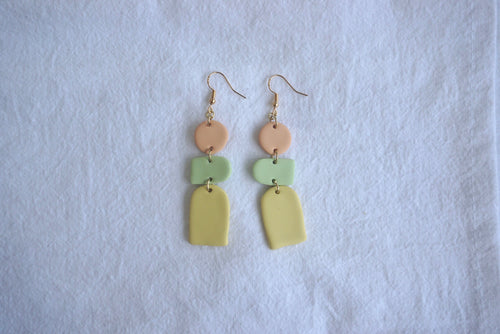 Sherbet geometric earrings