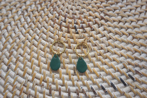 Emerald green teardrop earrings