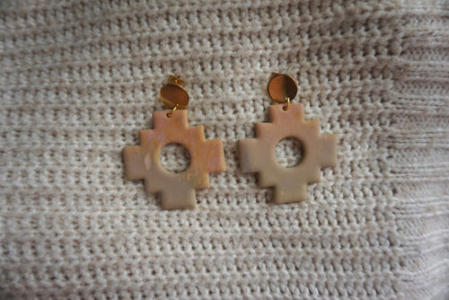 Orange ombré Aztec earrings