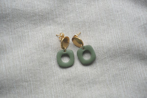 Forest green cutout earrings