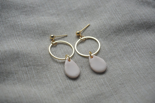 Pale pink teardrop dangles