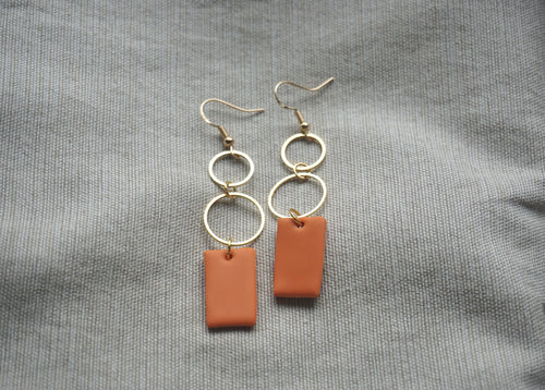 Rust orange rectangular dangles