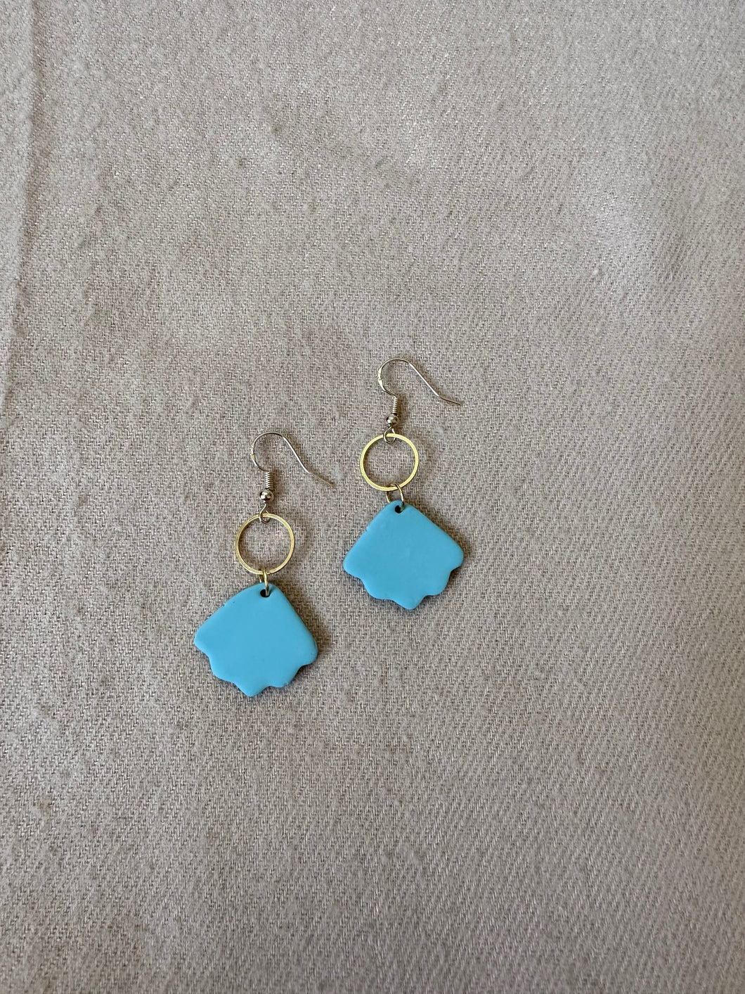Maya blue shell earrings