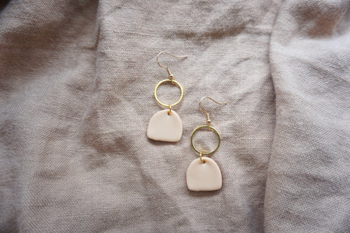 Pastel orange semi-circle earrings