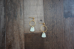 Pale blue bell earrings