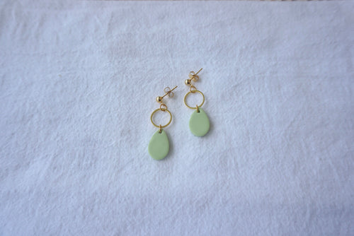 Pastel green small teardrops