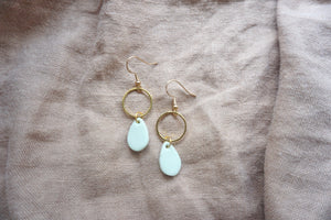 Small sky blue teardrops earrings