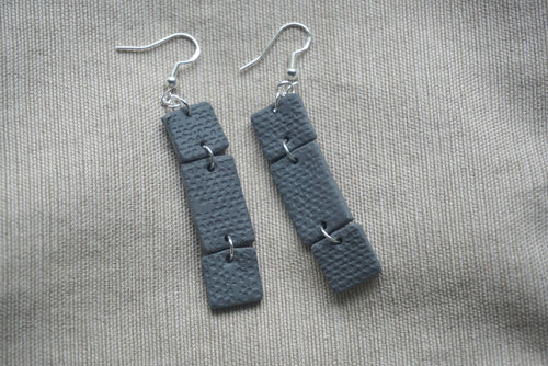 Slate blue textured earrings