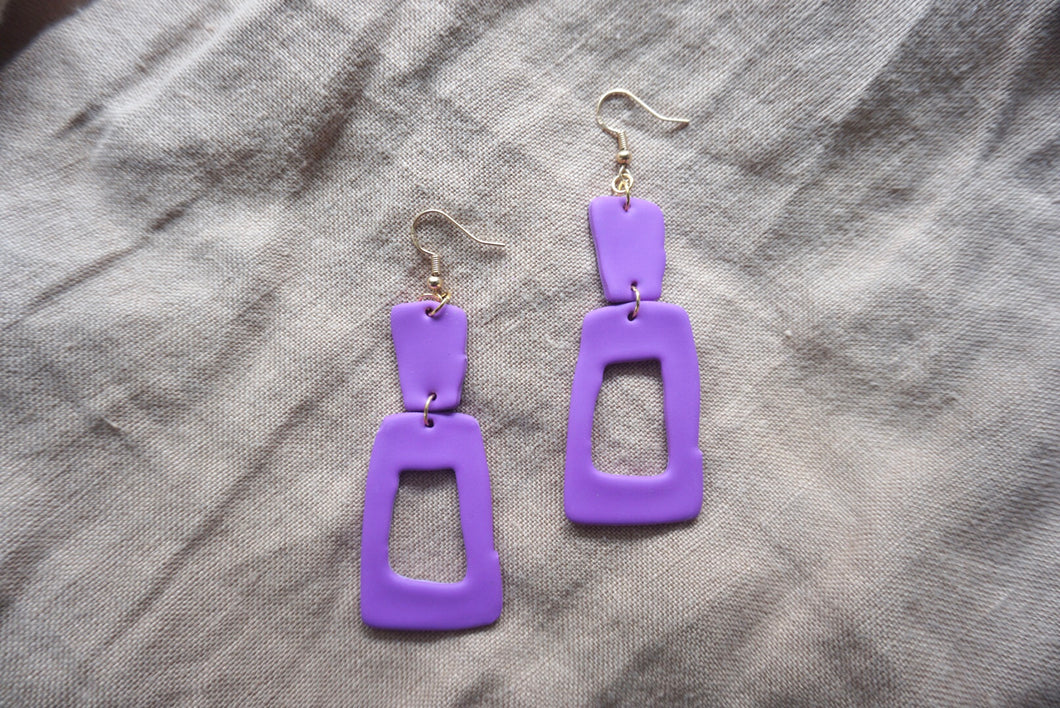 Electric purple cutout earrings