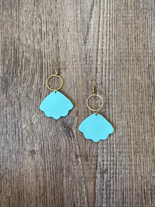 Sky blue shell earrings