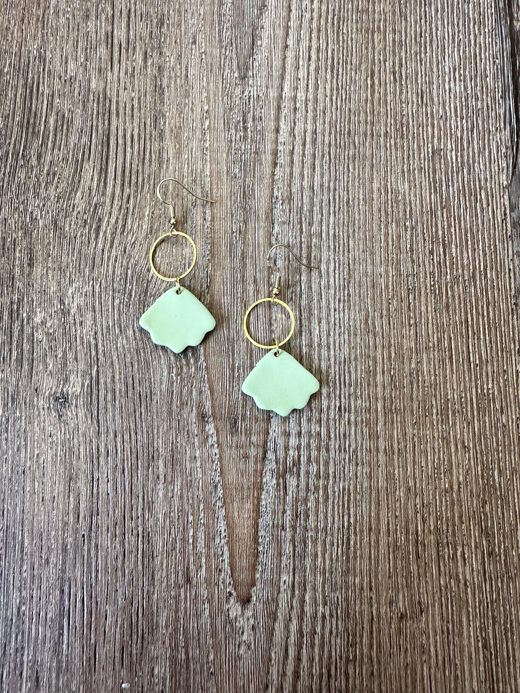 Lime green shell earrings